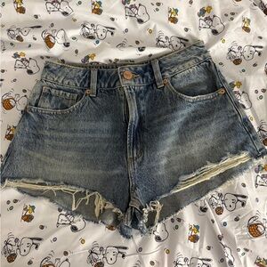 Garage Distressed Blue Jean Shorts